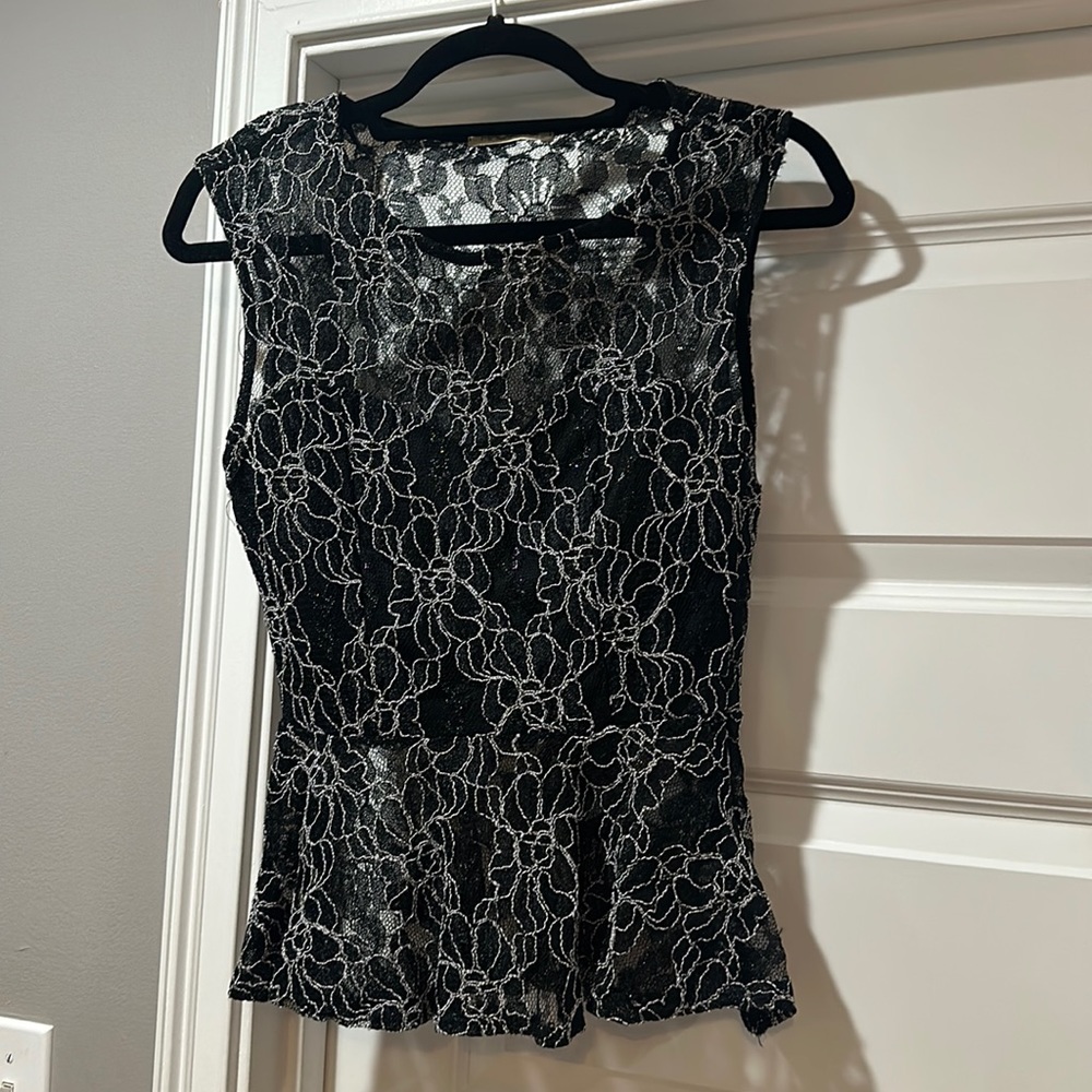 Arden B Blouse with white stitching